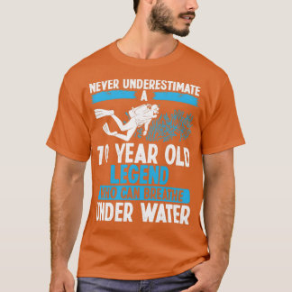 T-shirt 70 Anniversaire Plongée sous-marine Respire 70 Ans