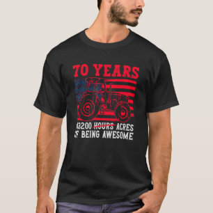T-shirt 70 Ans 613200 Acres D'Être Un Tracteur Awesome Dr.