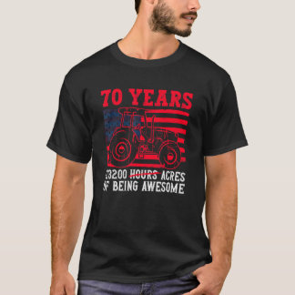 T-shirt 70 Ans 613200 Acres D'Être Un Tracteur Awesome Dr.