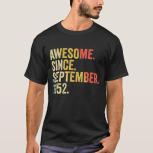 T-shirt 70 Ans Awesome Depuis Septembre 1952 70th Bi