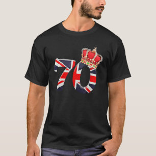 T-shirt 70 ans Couronne britannique Drapeau La Reine Jub P