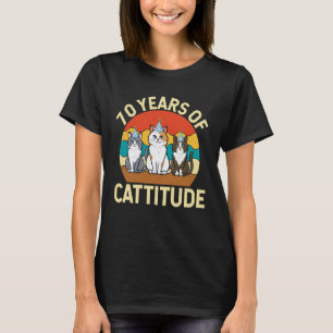 T-shirt 70 Ans de Cattitude Amateur de Chat 70e Anniversai