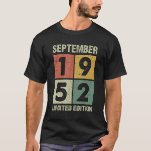 T-shirt 70 ans Vintage septembre 1952 70e anniversaire