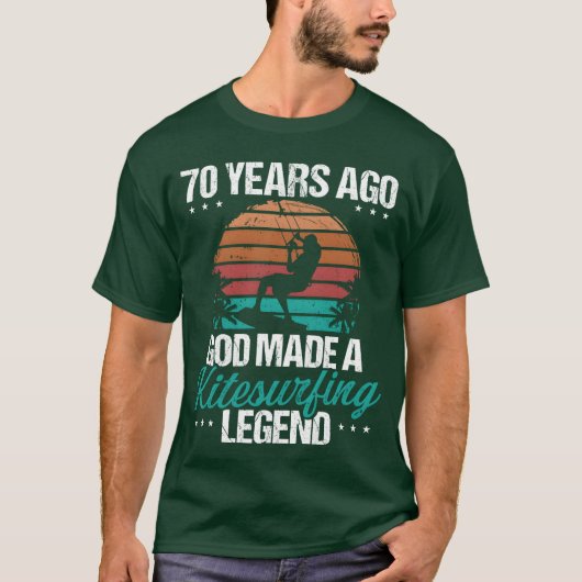 T-shirt 70 Birthday Kitesurf Legend Kiteboard 70 Year Old  (Devant)