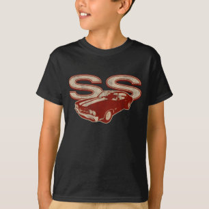 T-shirt 70 Chevelle solides solubles ont affligé rouge