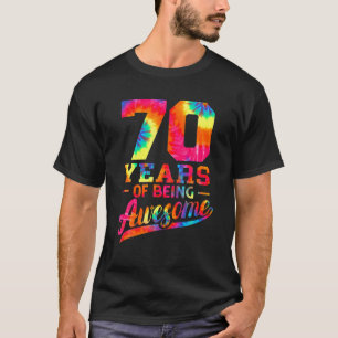 T-shirt 70e anniversaire 70 ans Awesome Tie Dye Hommes fem