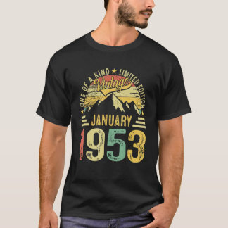 T-shirt 70e anniversaire 70 ans Vintage janvier 1953