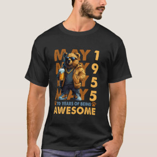 T-shirt 70e anniversaire Bear Légendes mai 1955 70 ans F