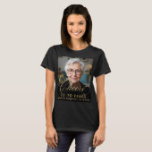 T-shirt 70e anniversaire de fête Photo Gold Script Cheers (Devant entier)