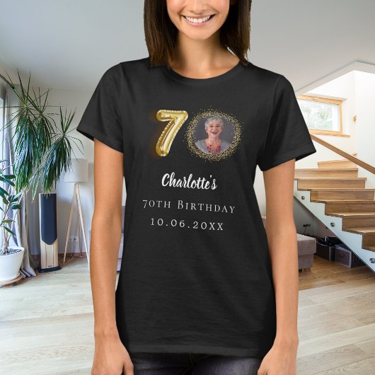 T-shirt 70e anniversaire en or noir photo