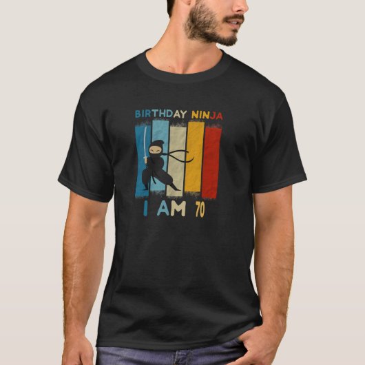 T-shirt 70e anniversaire Garçon Ninja Lover 70 ans Amusant (Devant)