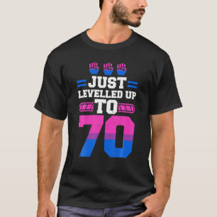 T-shirt 70E Anniversaire Leveled Up Video Gaming Turning S