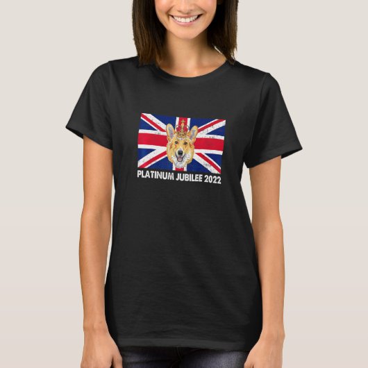 T-shirt 70e anniversaire Platinum Jubilee Cute Corgi (Devant)