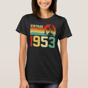 T-shirt 70e anniversaire Vintage 1953 Hommes rétro Femmes 