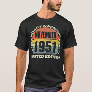 T-shirt 70e anniversaire Vintage légendaire Awesome Epic N