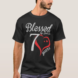 T-shirt 70ème anniversaire vintage béni par Dieu heureux