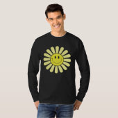 T-shirt 70s Yellow Smile Face Flower  Happy Peace Smiling  (Devant entier)