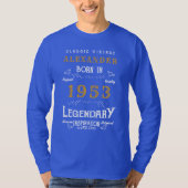 T-shirt 70th Birthday 1953 Ajouter Nom Blue Gold Legendary (Devant)