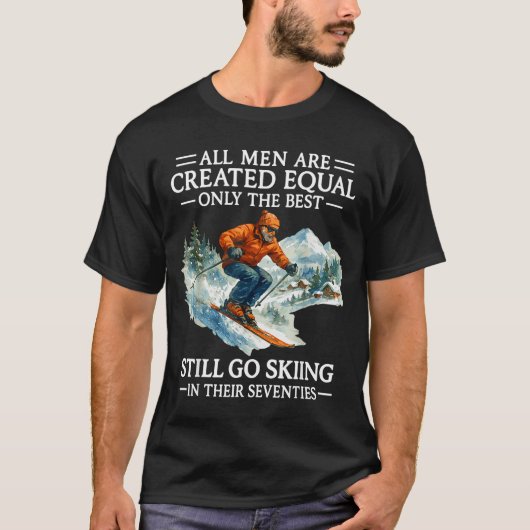 T-shirt 70th Birthday Skier Man 70 Years Old Skiing Lover  (Devant)