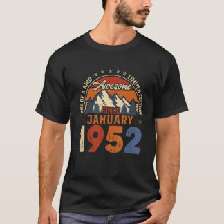 T-shirt 71 Anniversaire Awesome Depuis Janvier 1952 71