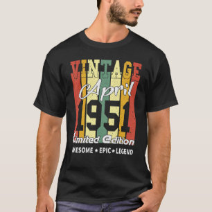 T-shirt 71 ans Vintage avril 1951 Limited Edition 71