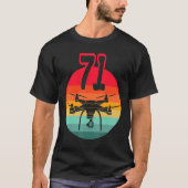 T-shirt 71e Anniversaire I Télécommande Rétro Drones Avec  (Devant)