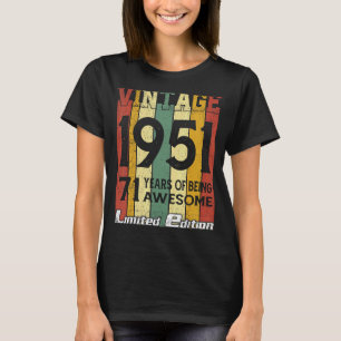 T-shirt 71e anniversaire vintage Femmes Hommes Dons Awesom