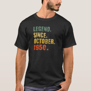T-shirt 72 ans 72e anniversaire Légende depuis le 19 octob