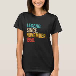 T-shirt 72 Ans 72e Anniversaire Légende depuis novembre