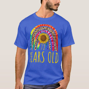 T-shirt 72 ans 72e anniversaire Tie Dye Sunflower Leopa