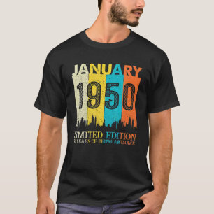 T-shirt 72 Ans Janvier 1950 72E Anniversaire Retro Vinta