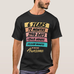 T-shirt 72 Mois Enfants Retro Vintage 6 ans Anniversaire