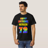 T-shirt 72e anniversaire — Bold, Fun, Rainbow 72, Nom pers (Devant entier)