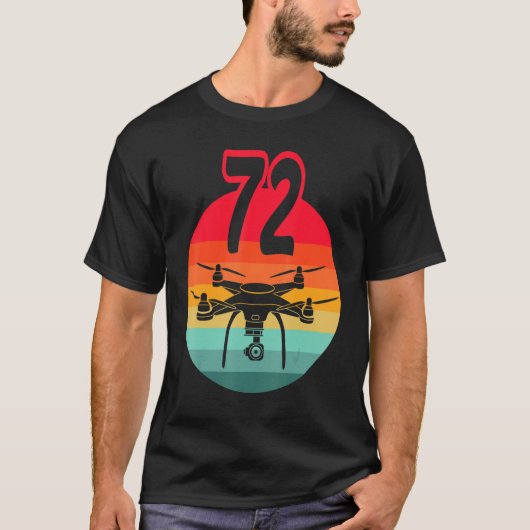 T-shirt 72e Anniversaire I Télécommande Rétro Drones Avec (Devant)