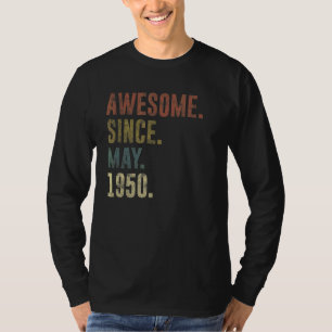 T-shirt 72e anniversaire Vintage stupéfiant depuis mai 195