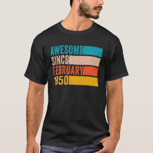 T-shirt 72Nd Birthday 72 Year Old Awesome Since Febr