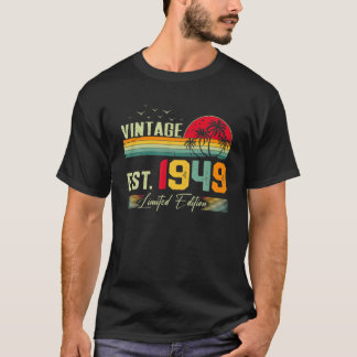 T-shirt 73 Ans Awesome Vintage 1949 Rétro 73e Anniversaire
