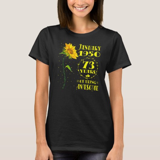 T-shirt 73e anniversaire 73 ans Vieux tournesol Né janvier (Devant)
