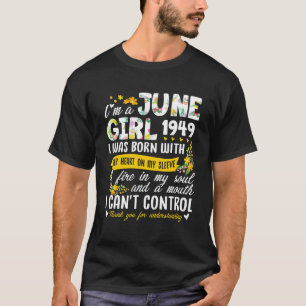 T-shirt 73e anniversaire Floral Girl Juin 1949