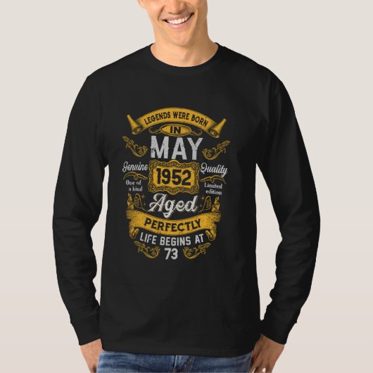T-shirt 73e anniversaire Les vraies légendes mai 1952 73 a (Devant)