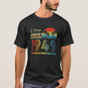 T-shirt 73E Anniversaire Vintage Janvier 1949 73 Ans Gi