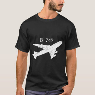T-shirt 747 Avion Chemise dessinée à la main Graphique TSh