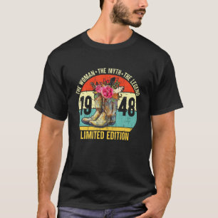 T-shirt 74 Ans 1948 Edition Limitée Boots Cowboy Wes