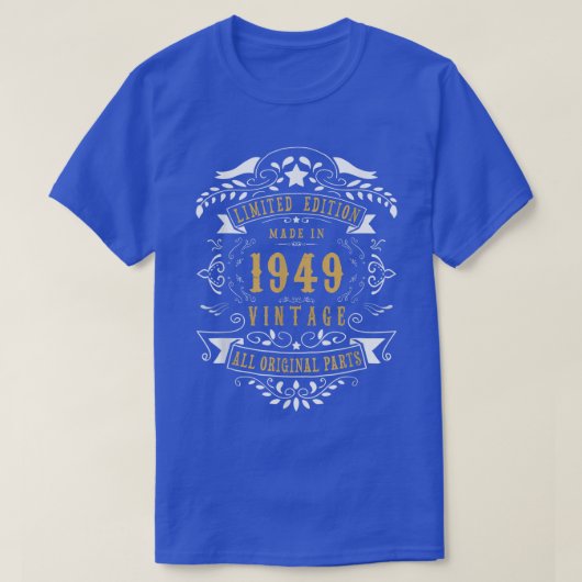T-shirt 74 ans 74e anniversaire Fabriqué en 1949 Hommes W (Design devant)
