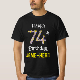 T-shirt 74e anniversaire : Floral Flowers Numéro "74" + No