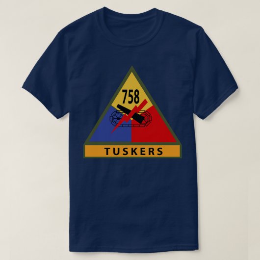 T-shirt 758e Bataillon de chars SSI avec nom Bande (Design devant)