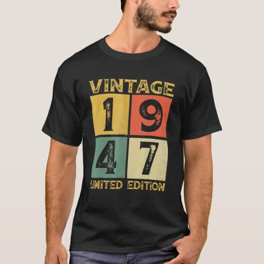 T-shirt 75 ans Retro 1947 75e anniversaire (Devant)