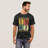 T-shirt 75 ans Retro 1947 75e anniversaire (Devant entier)