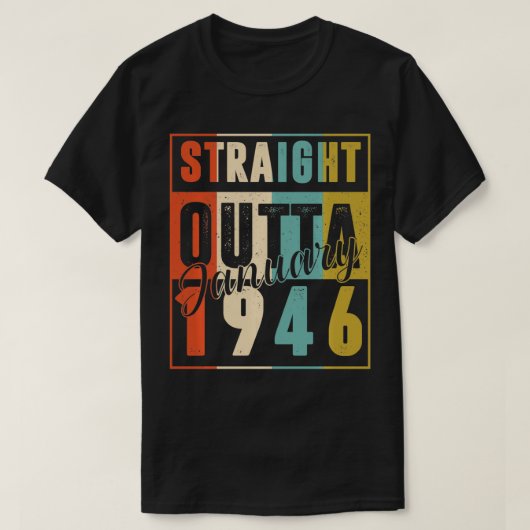 T-shirt 75 Ans Retro Anniversaire Cadeau Direct Outta Ja (Design devant)
