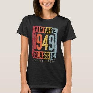 T-shirt 75 ans Vintage 1949 75e anniversaire Décoration
